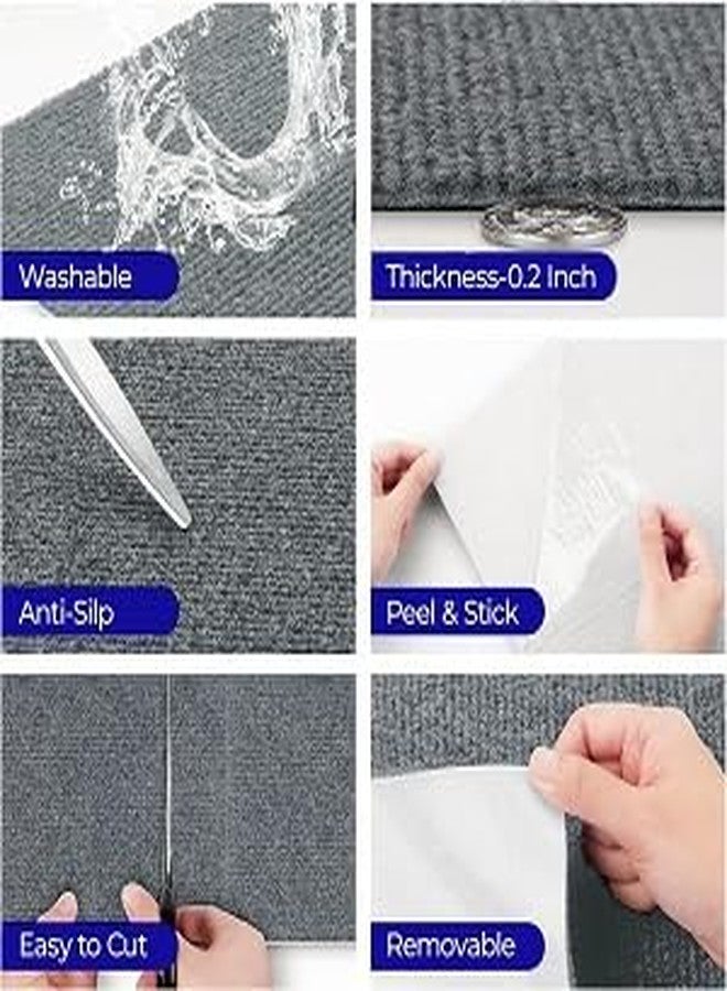 YORTEN Dark Gray Cat Scratching Mat Self-Adhesive Carpet Mat Trimmable Replacement for Cat Tree, Cat Wall Shelves, Couch Furniture Protector - Image 4